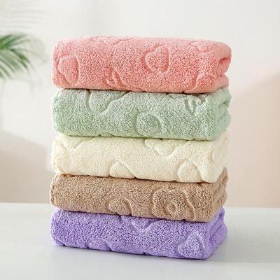 Cute Cartoon Bear Flower Embossed Towels, Soft Absorbent Quick-Drying Face Towels, High-End Gift Towels for Men and Women