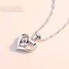 Girlish Heart 925 Sterling Silver Clavicle Necklace - Love Heart Pendant Gift for Women: Christmas, Valentine's, Student, Girlfriend