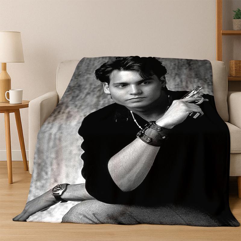 Bellissimo Johnny Depp Star Coperta di Flanella Morbida Calda Coperta Plaid per Camera da Letto Soggiorno Letto Viaggio Picnic Regalo bambino