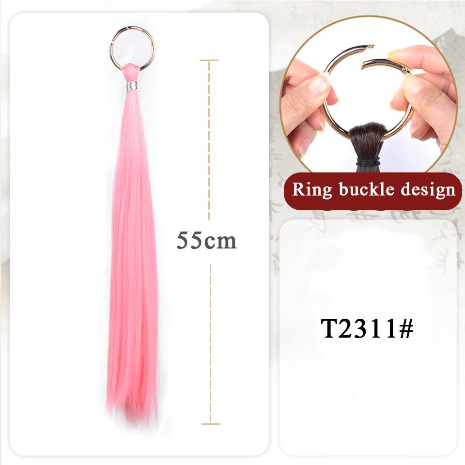 

Синтетический парик в китайском стиле с подвесной петлей, парик с хвостиком, длинные волосы, парик с хвостом, коса, косплей, персонализированные двойные хвостики, национальный стиль 1PC