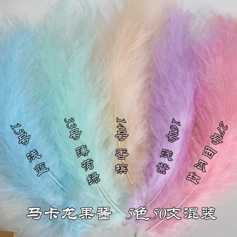 

53-Color Turkey Tip Tail Plush Feather DIY Jewelry Accessories Handmade Feather Color Gift Box Decoration