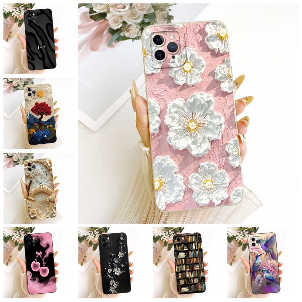 6.5'' Casing For iPhone 11 Pro Max Cover Fashion Cartoon Cute Funny Painted Silicone Phone Case A2218 A2161 A2220
