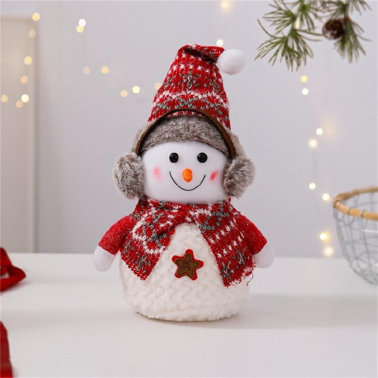 Soft Snowman Plush Doll Ornament Safe For Children Christmas DIY Decoration Home Office Party Supplies Tabletop Display