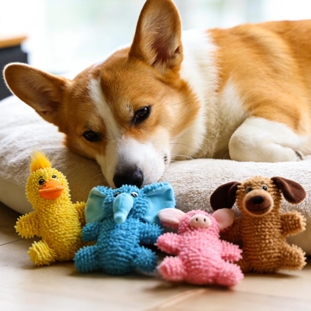 Squeaky Dog Chew Toys Bear Plush Dog Toys To Keep Them Busy, Built-in a Squeaker for Small Animals Pet Dogs Puppy Teething
