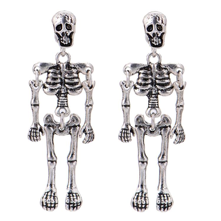 1 Pair Fashion Skull Pendant Earrings Retro Punk Skull Robot Earrings Women Men 1