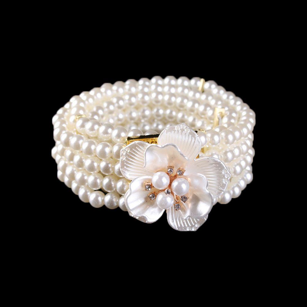 For Girls Elastic Metal Buckle Crystal Women Waistband Dress Decoration Korean Belt Faux Pearl