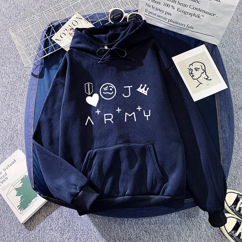 Arrival Bluza z kapturem Damska Moda K-pop Bluza z nadrukiem w stylu wojskowym Na każdą porę roku Dziewczęca Domowa Outdoorowa Codzienny Komfort Bluza wkładana
