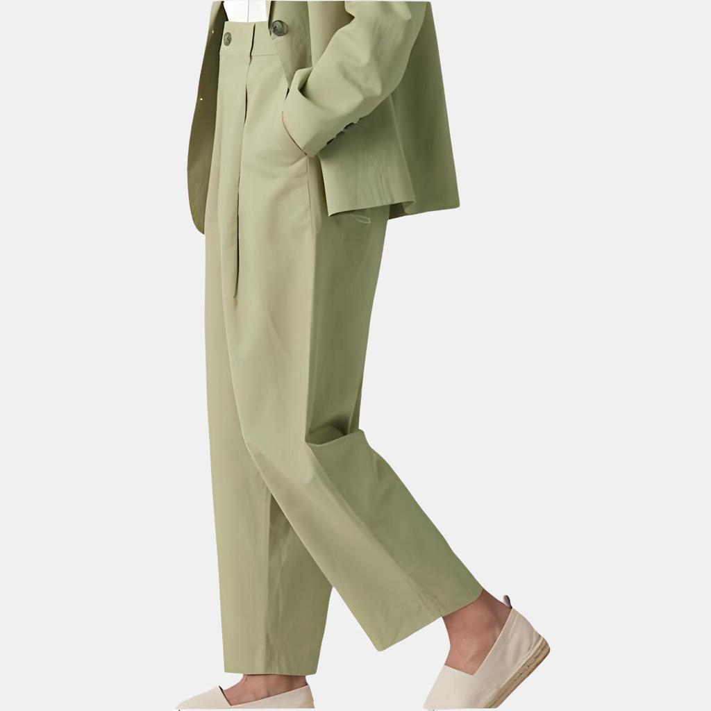 Uniqlo X Comptoir Des Cotonniers Collaboration SS24 Solid Color Blended Pleated Tapered Casual Pants Women pants 470937-51