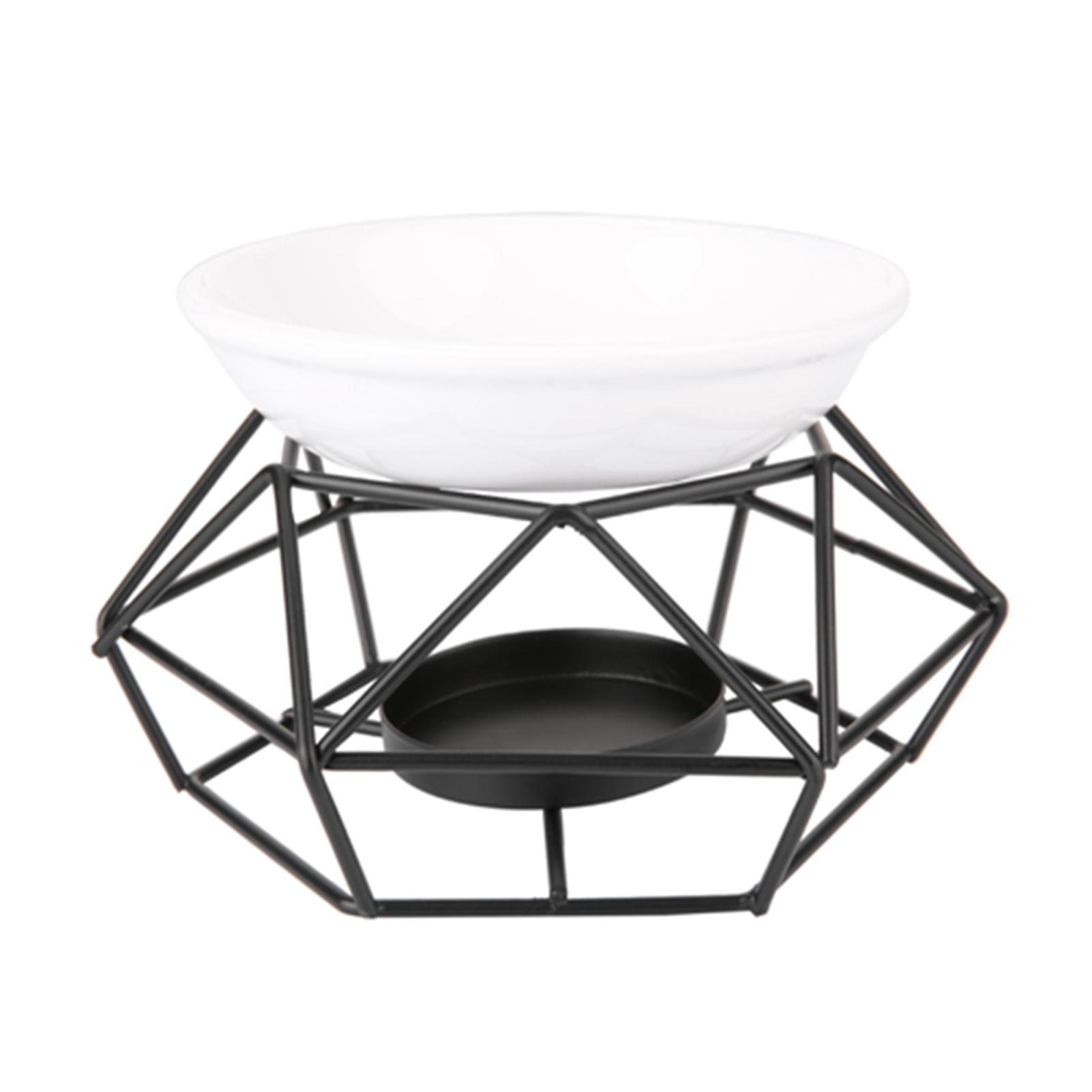 

Geometric Iron Ceramic Essential Oil Aroma Burner Candle Holder Home Office Decoration