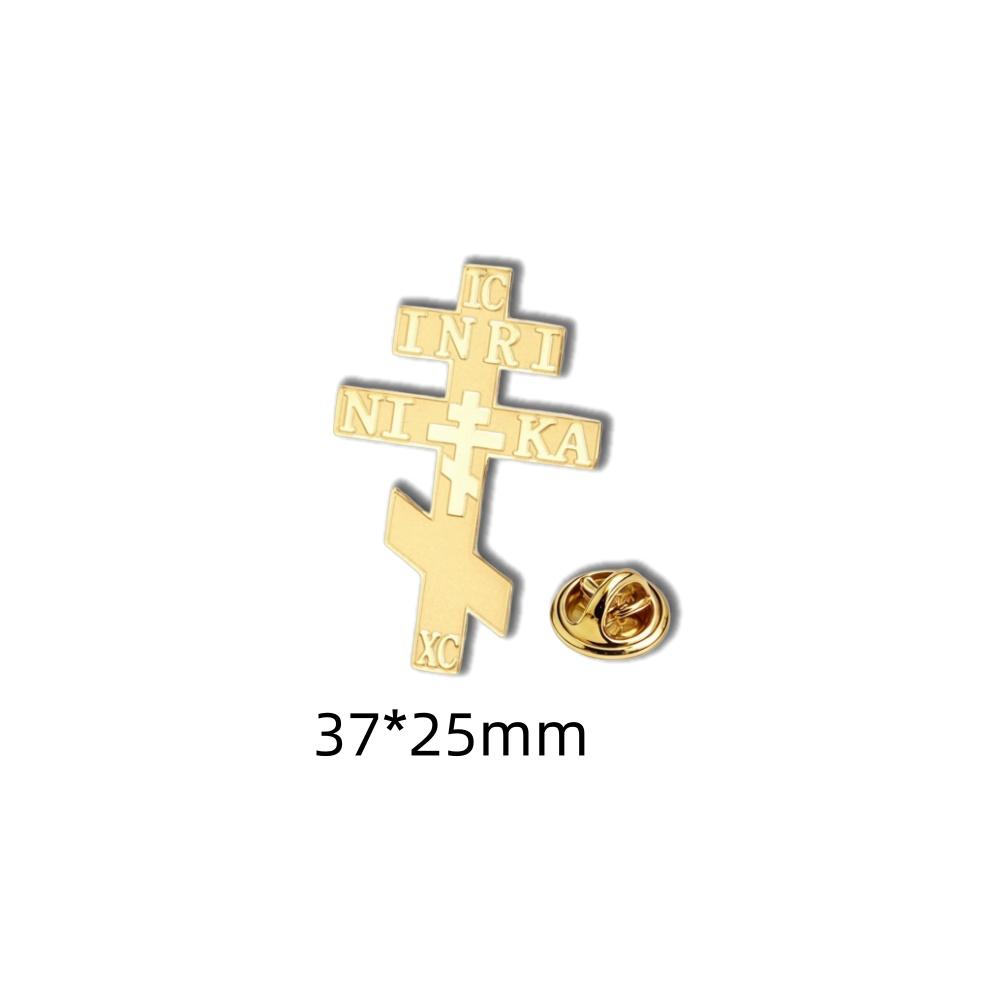 Orthodox Cross Lapel Pin IC XC NIKA INRI Christian Religious Brooch Eastern Orthodox Brooch Faith Jewelry for Daily Wear