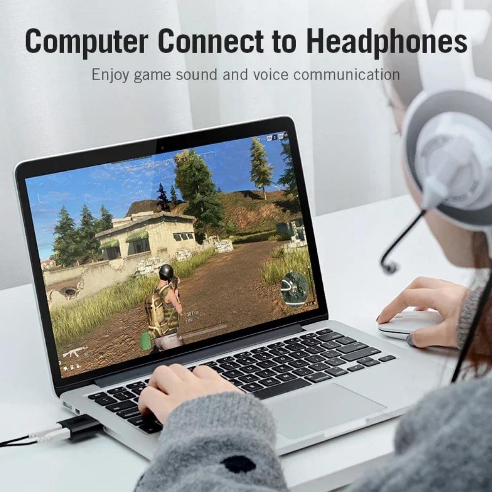 USB Sound Card o Adapter 3.5mm Virtual 7.1 for Headphone Mic