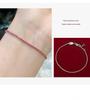 Women's Pure Silver Red Rope Bracelet - Niche Design, Handwoven New Year Jewelry