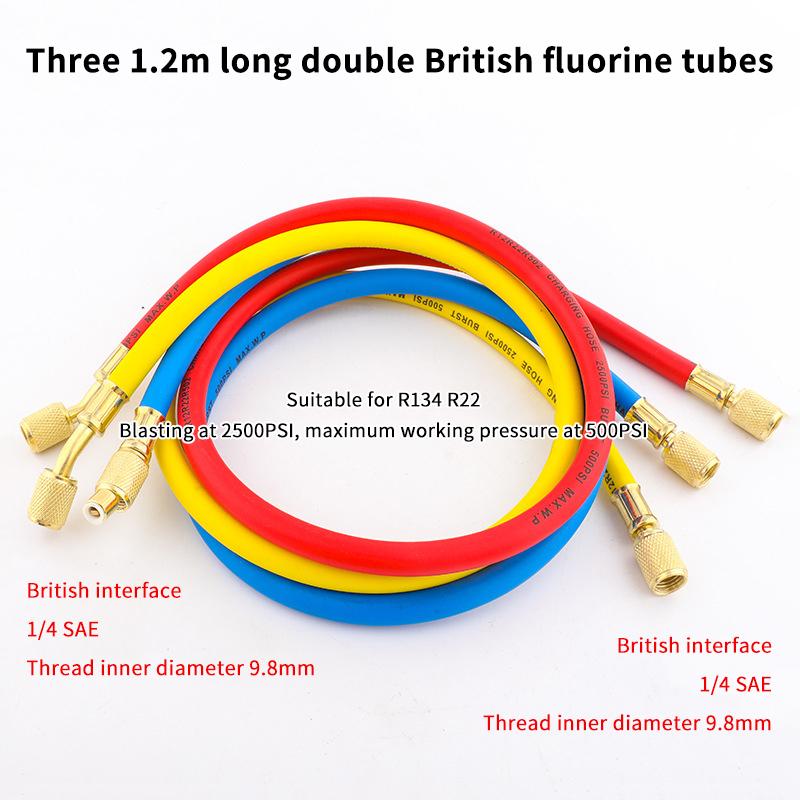 R410A 1/4'' Sae Ac Charging Hose Set 500 Psi For Air Condition Refrigerant Hoses R134 R22 Refrigeration Charging Tool