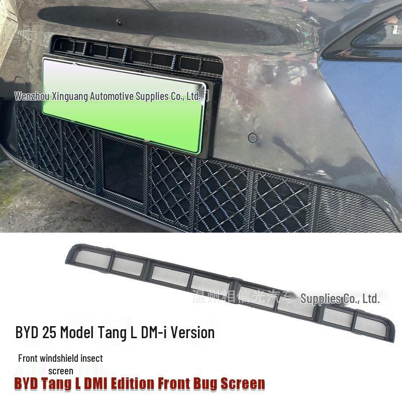 BYD Tang L DMI Front Windshield Insect Net - Black Carbon Fiber Car Exterior Trim