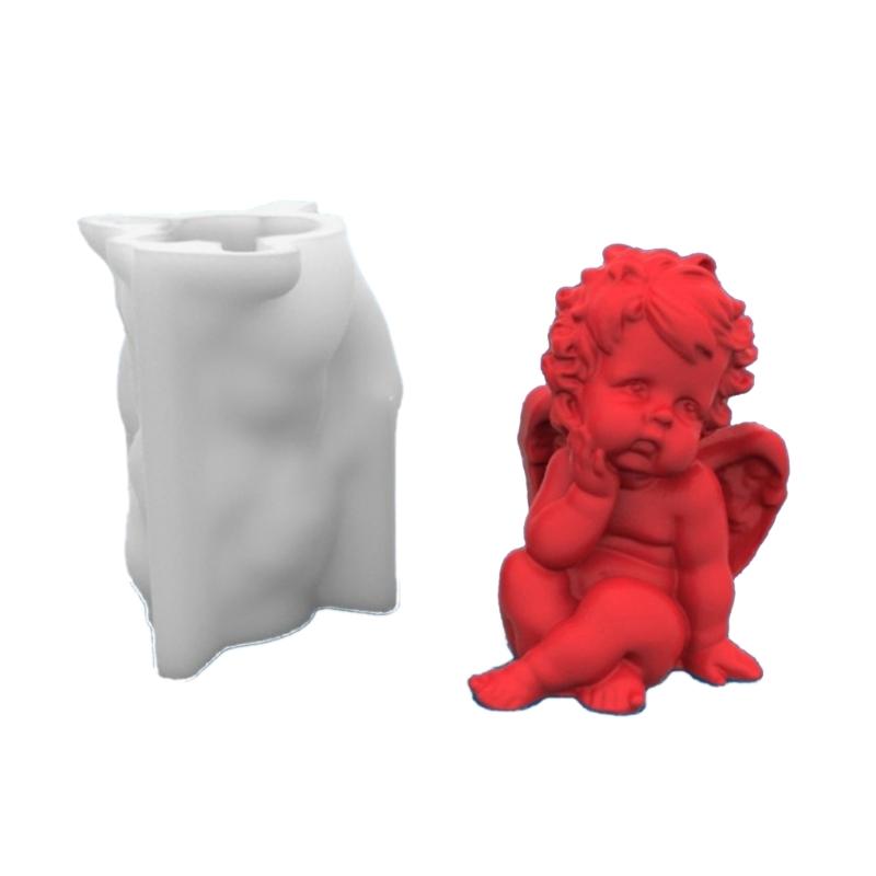 3D Cute Little Angel Shaped Mold Candle Silicone Mould DIY Ornament Tools Plasters Crafts Making Supplies Non-stick