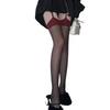 1-10Pairs Black Red Trim Suspender Stockings Sexy Thigh High Socks Legwear for Women Fashion Sexy Pure Desire Stockings
