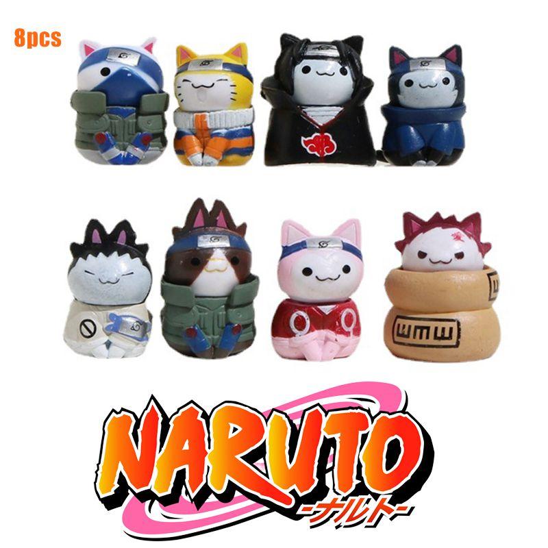 

Кот Наруто 8 шт. Фигурки Игрушки Аниме Модель Кукла Детский Подарок на День Рождения Украсить
