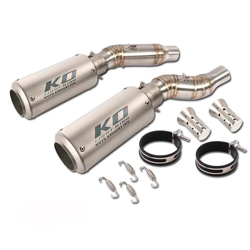 For Kawasaki Z1000 2010-2020 Z1000SX 2010-2019 Motorcycle Exhaust System Left Right Side Mid Pipe Muffler Tube Stainless Steel