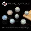 Gray Moonstone Carved Round Beads, Blue Moonstone & Labradorite for DIY Bracelets