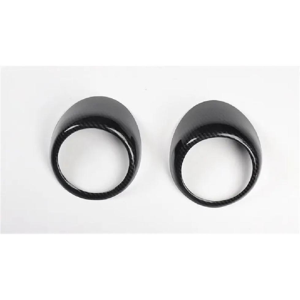 2Pcs Carbon Fiber ABS Car Dashboard Side Air Outlet Vent Panel Cover Trim Sticker Fit for Mazda 3 (2011-2015)