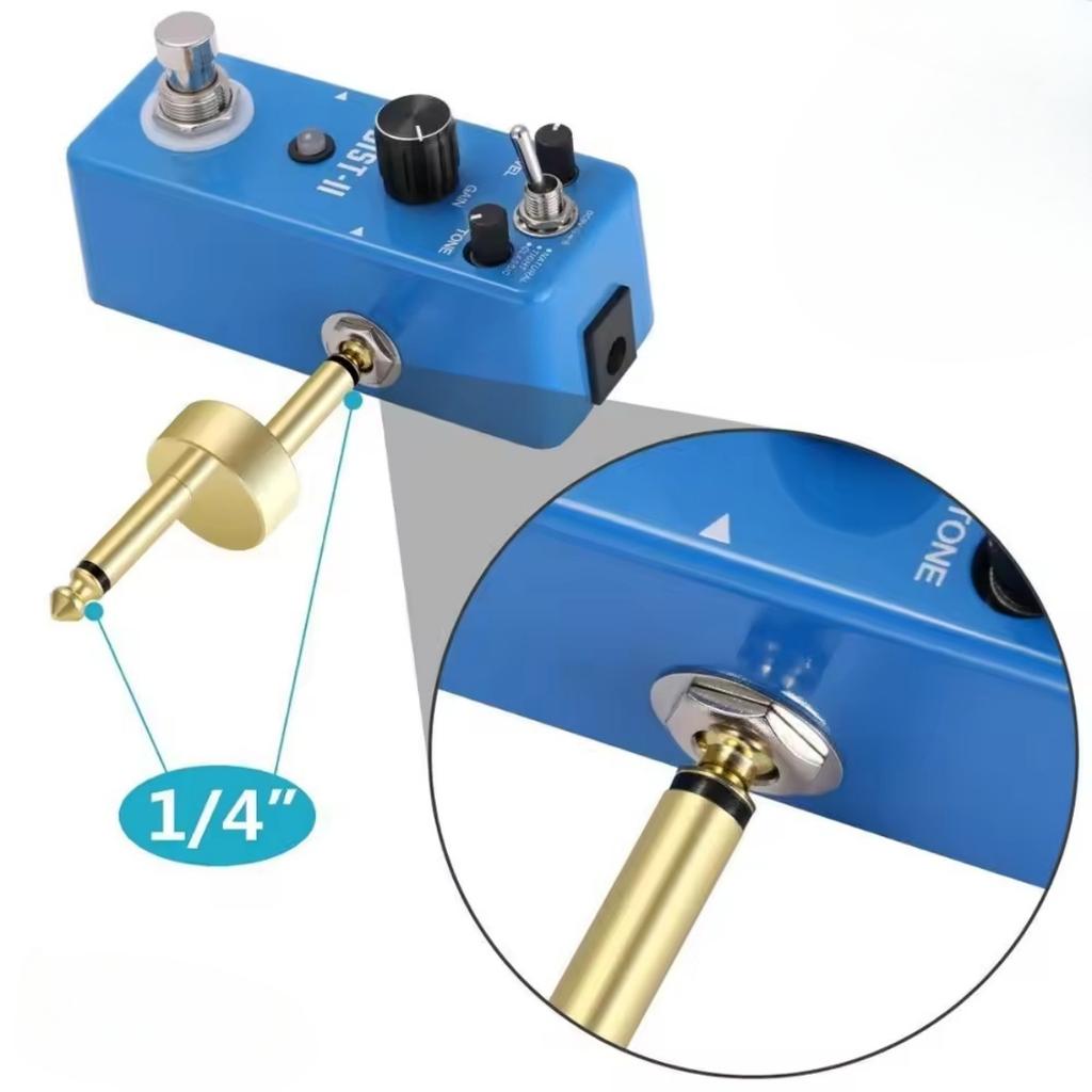 Miwayer Guitar Pedal Connectors 6.35mm Gold Plugs Guitar Effects Pedal Adapter Straight /Z Type Audio Coupler Guitar Accessory