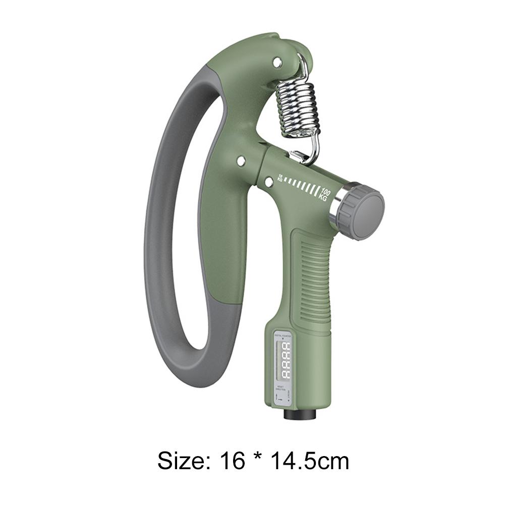 

10-100 кг Электронный счетный захват для рук Пружинный массажер для пальцев Эспандер для упражнений для рук Тренажерный зал Фитнес-тренировка Запястье Эспандер зелёный