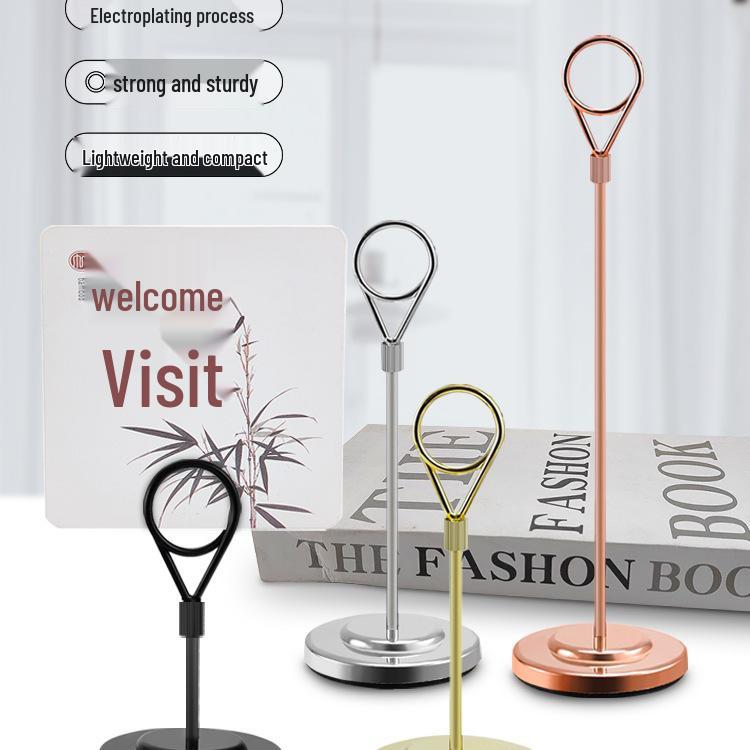 Desktop Memo Clip & Business Card Holder - Photo & Postcard Stand Tray Ornament.