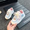 Children's and girls board shoes 2025 spring and autumn models fashionable soft-soled non-slip l rabub little girl casual little white shoes