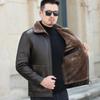 Plus Velvet and Thickened Genuine Leather Jacket for Men, Goatskin Business, Plus Fat, Oversized Fur All-in-one Jacket, Winter
