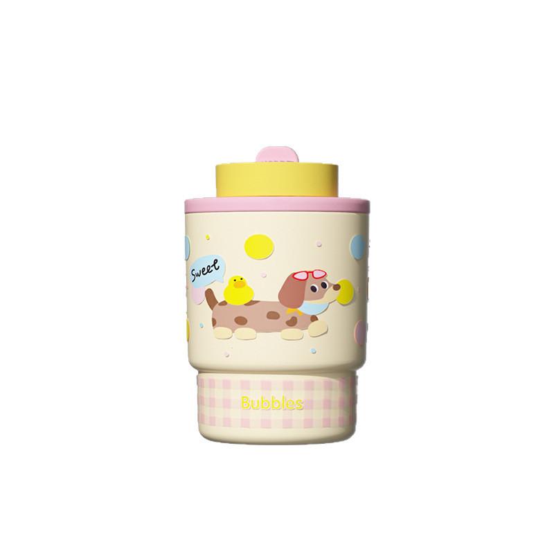 Style Double Drink Insulated Mug For Girls With Straw And Carrying Rope