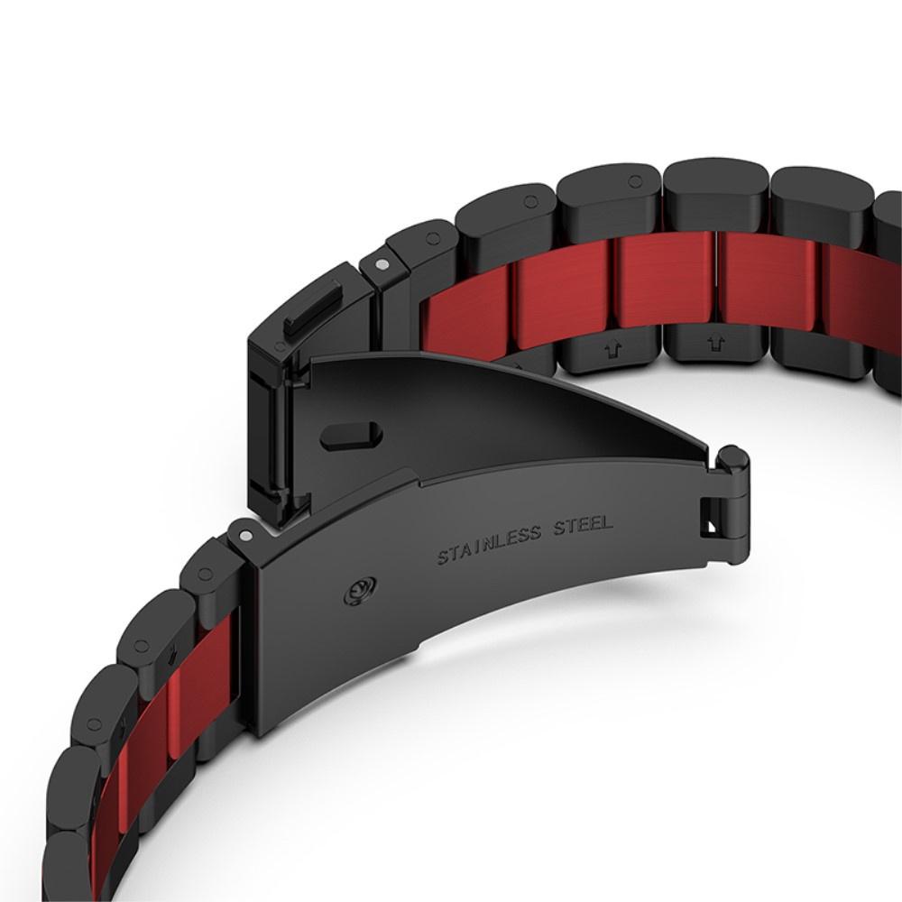 Strap Bracelet for Samsung Galaxy Watch 4/5/6 40/42/43/44/45/46/47mm, Black / Red