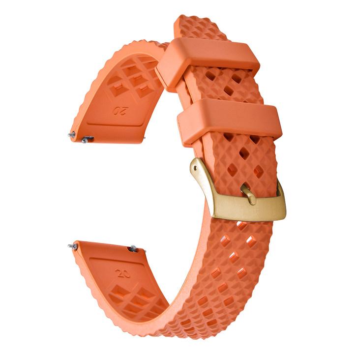 20mm/22mm Honeycomb Pattern FKM Rubber Watch Band Quick Release Spring Bars For Seiko SRP775Sweatproof Durable Replacement Strap