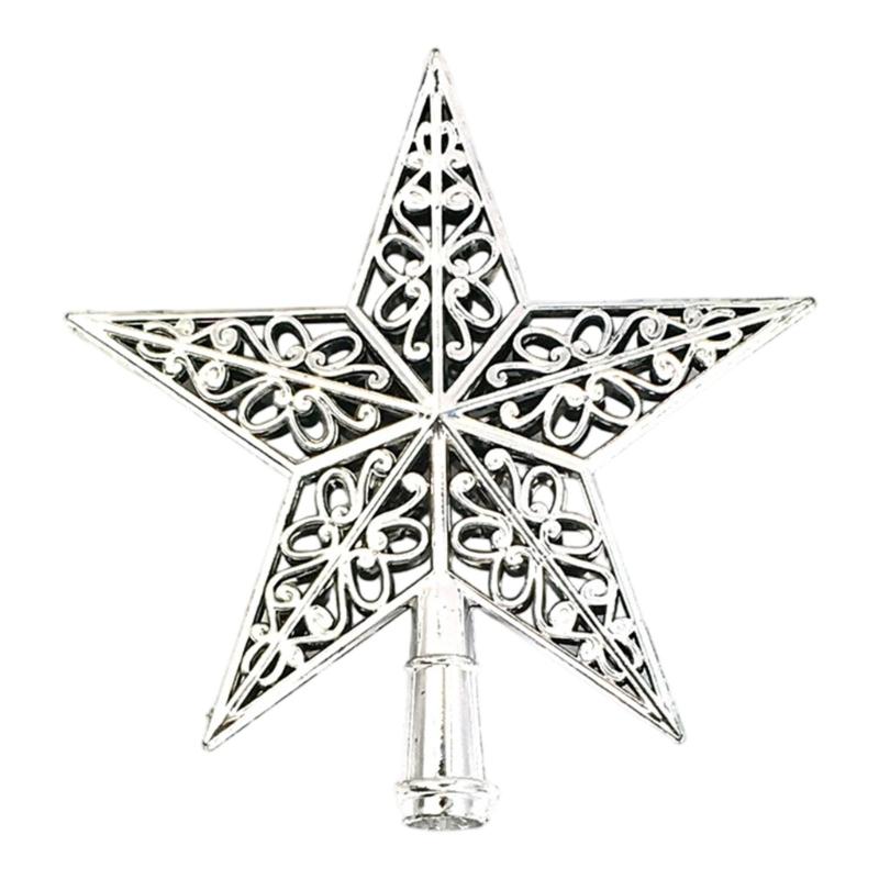 Christmas Tree Top Decoration Hollowed PVC Star Tree Ornament for Festival Tree Decoration Holiday Party Centerpieces серебряный