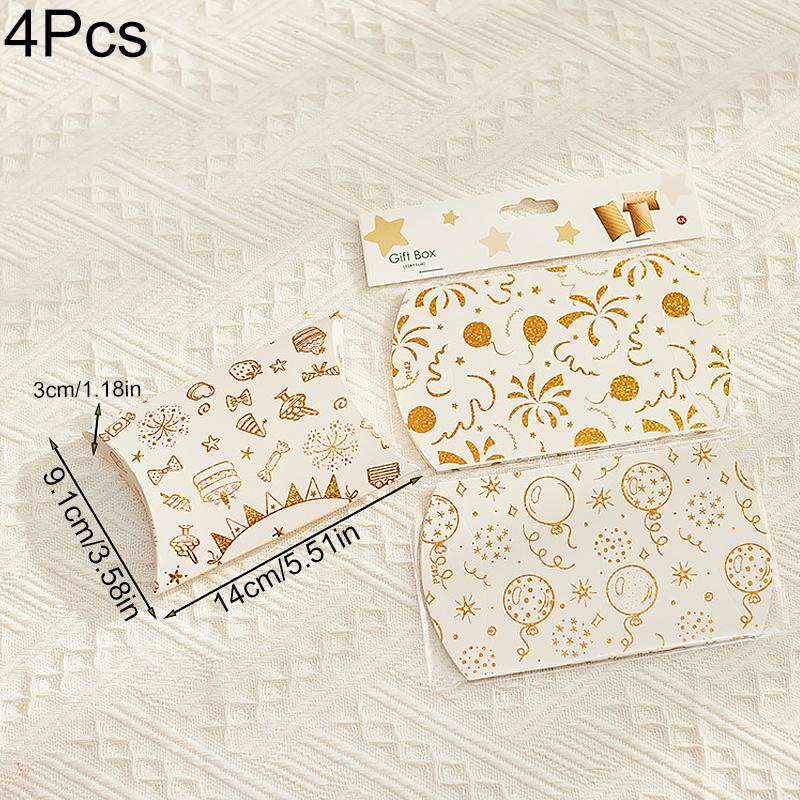 2PC/3PC/4PC Christmas Gift Box Set New Year Bronzing Pillow Box Graduation Ceremony Paper Christmas