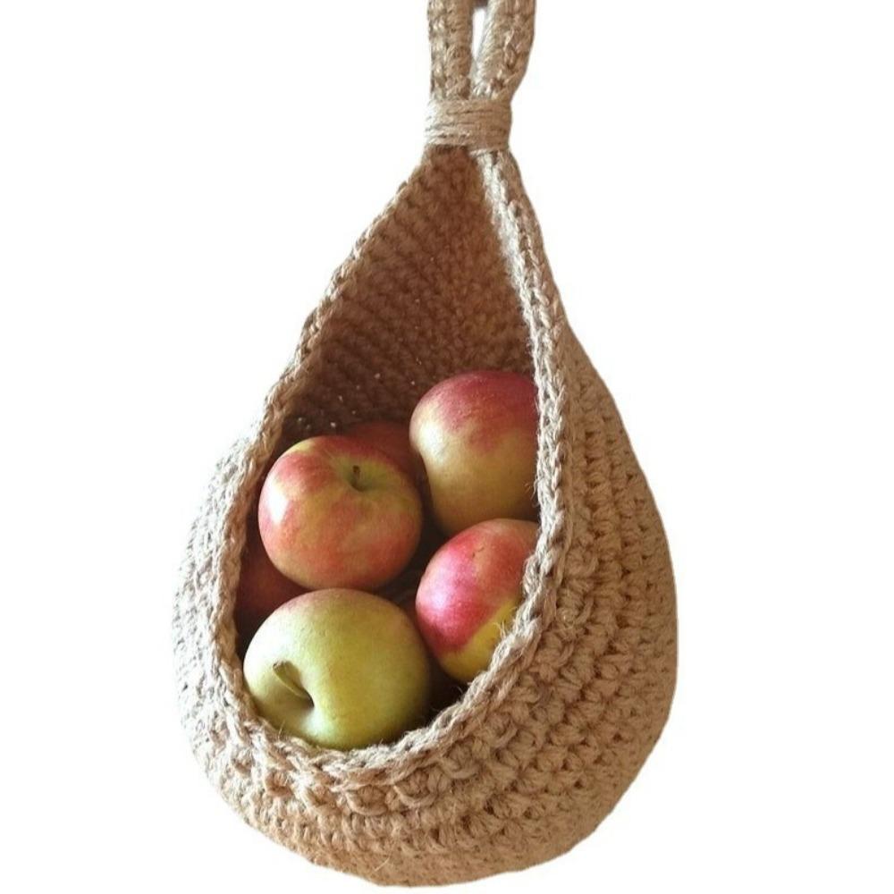 Woven Storage Basket Simulated Rattan Hanging Basket New Fruit Vegetable Basket  Home Decoration
