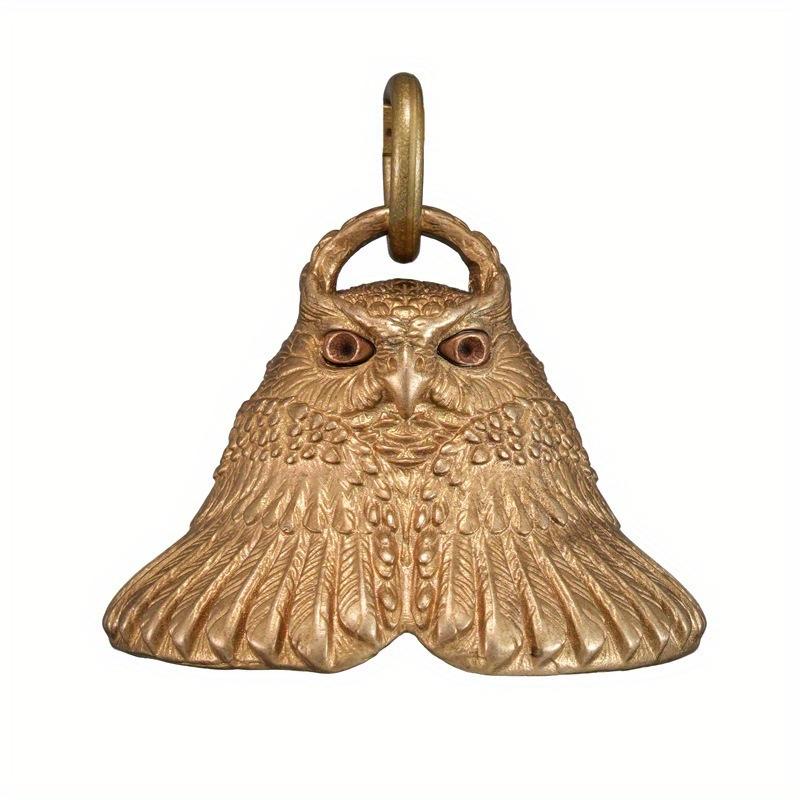 Brass Owl Bell Animal Statue Keychain Pendant Car Diy Gift Exquisite Pendant