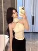 Women's High-Neck Sleeveless Halter Vest, Slim-Fit, Perfect for Autumn, Wear Alone or Layered, Short Base Top