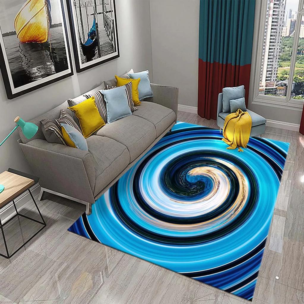 Bunte Flüssigkeitswirbel Teppich Psychedelisches Vertigo Thema Teppiche für Wohnzimmer Schlafzimmer Teppiche Badezimmer Eingangstürmatte Heimdekor