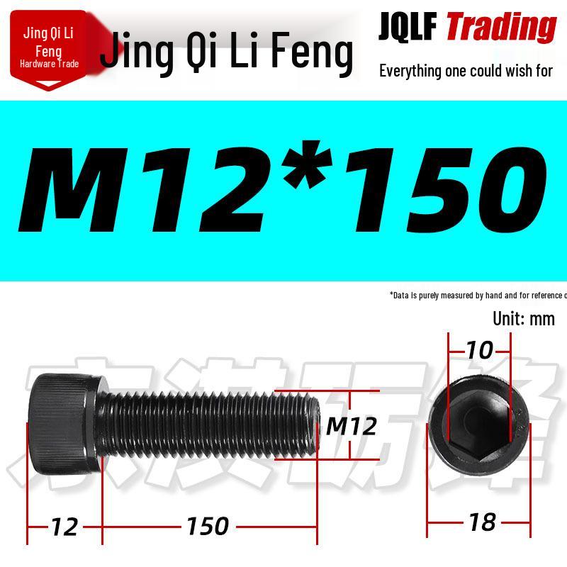 Grade 12.9 Full Thread Hex Socket Head Cap Screws - M3-M14 Black Cylindrical Bolts for Maker Accessories