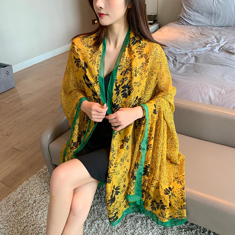 Fashion Hijab Women Silk Scarf Print Boho Shawls Lady Femme Mujer Bandana Scarve Sarong Beach Wrap Pareo Bufanda Stoles Foulard
