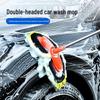 Car Wash Tool Set: Extendable Double-Headed Long Handle Mop & Soft Bristle Brush