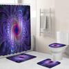 Creative Fashion Series Shower Curtain Floor Mat Combination Four-Piece Set Bathroom Toilet Carpet Shower Room Mat Foot Mat