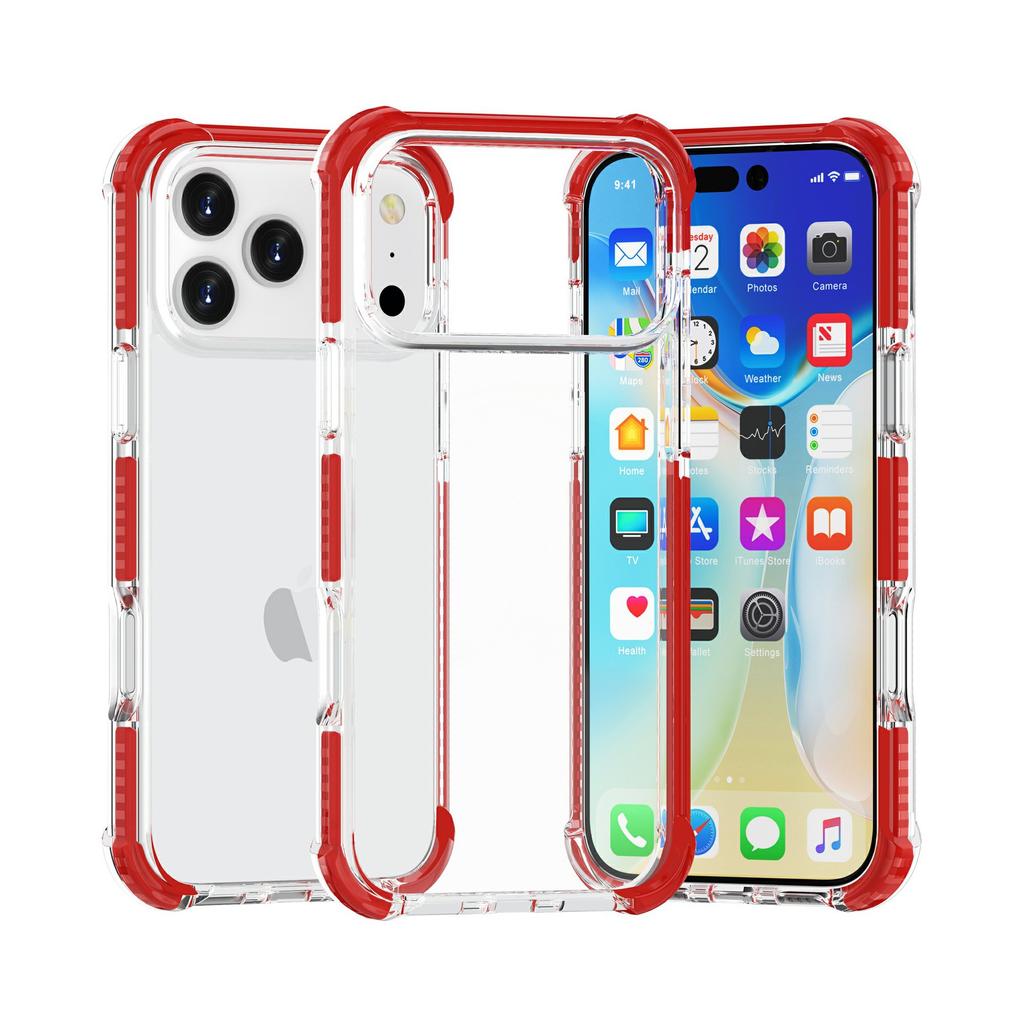 The New iPhone18ProMax Transparent Mobile Phone Case Is Suitable for Apple 18 Acrylic Colored Edge Airbag Anti-drop Case.