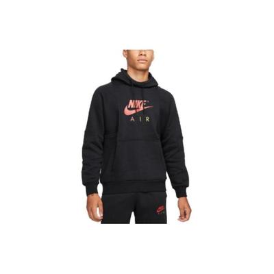 Solid Color Pocket Hooded Pullover Long Sleeve Sweatshirt Men Sweatshirt Black DD6383-013
