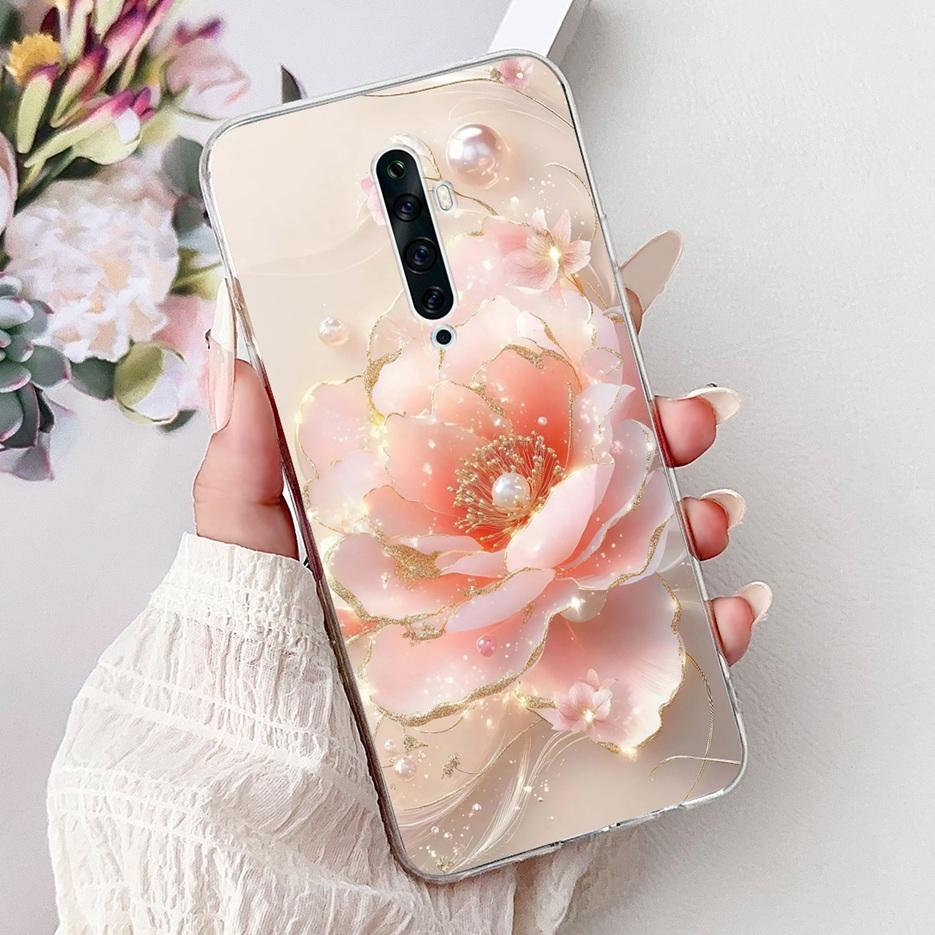 For Oppo Reno 2 Case Reno 2F 2Z Stylish Flowers Painted Cover Soft Slim Phone Case For Oppo Reno2 F Z Reno2F Reno2Z Fundas Coque