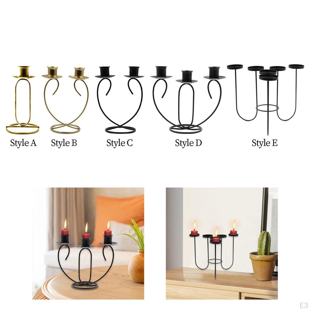 Candle Holder Metal Candlestick Candelabra Iron Candleholder Candles Stand for Living Room