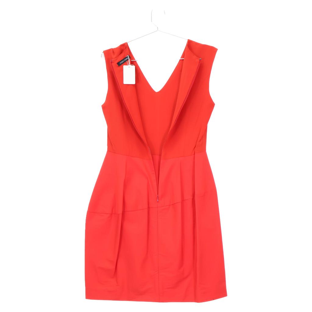 YOKOCHAN Red YCD-13SSC-020 Sleeveless Bi-color Dress Dress 38 RedUsed
