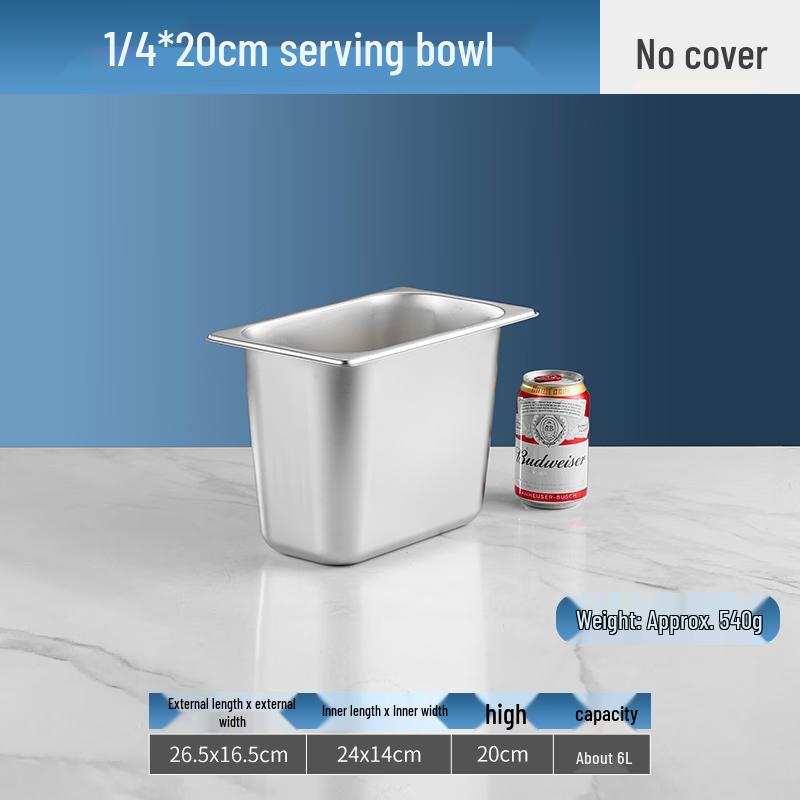Zhebu 304 Stainless Steel Rectangular Gastronorm Food Pan with Lid