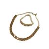 Temperament Geometric Square Design Crystal Niche Unique Charm Necklace Jewelry Fashion Versatile Bracelet Set