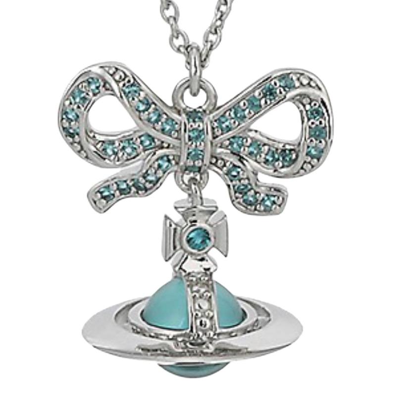 

Vivienne Westwood Octavie Orb Bow Saturn Pendant 925 Silver Necklace Unisex necklace Green 6302039GJ25A248 Basic Packaging-Dust Bag+Box